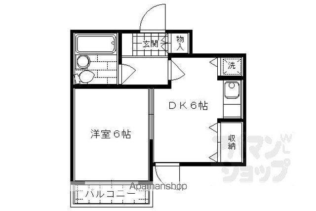ライオンズマンション京都河原町(1DK/2階)の間取り写真