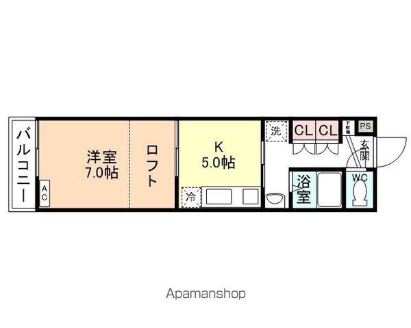 コーポ泰山呉羽(1K/3階)の間取り写真
