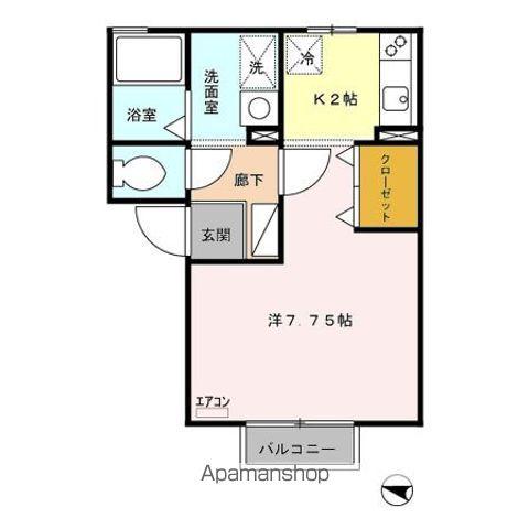 メゾンHOKUSHIN II(1K/2階)の間取り写真