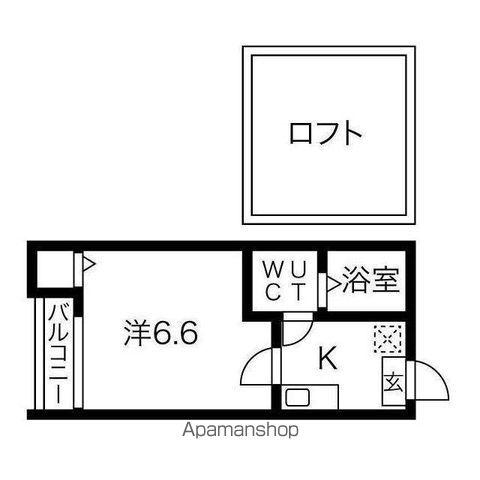 アビー・ロード(1K/1階)の間取り写真
