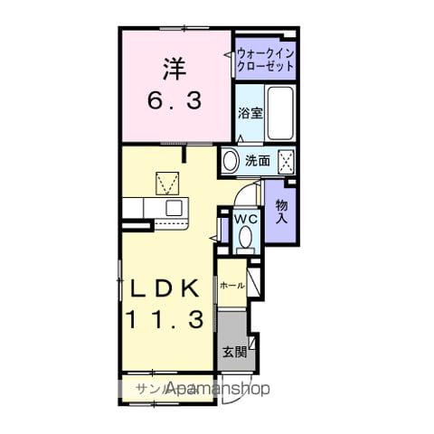 OHANA(1LDK/1階)の間取り写真