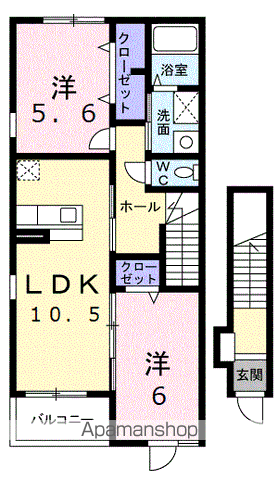 メゾン ルミネージュ(2LDK/2階)の間取り写真