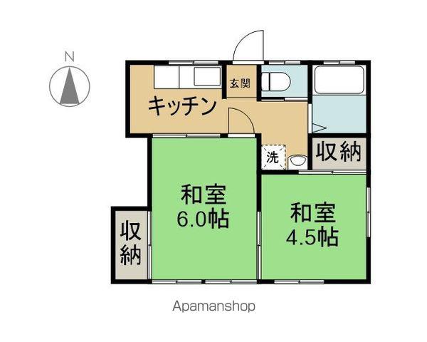 光花荘Ⅱ(2K/2階)の間取り写真