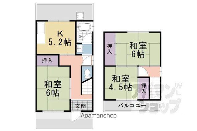 円明寺下金蔵テラスハウス(3K)の間取り写真