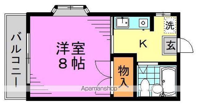 スカイハイツ(1K/2階)の間取り写真