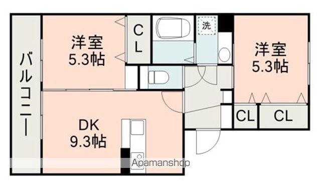 ネクストヴィラ A棟(2DK/3階)の間取り写真