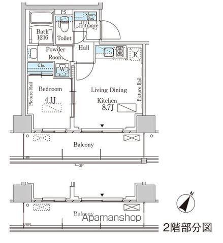 パークアクシス横濱大通公園(1LDK/6階)の間取り写真