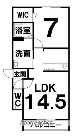 ル・コフレ517B(1LDK/2階)の間取り写真