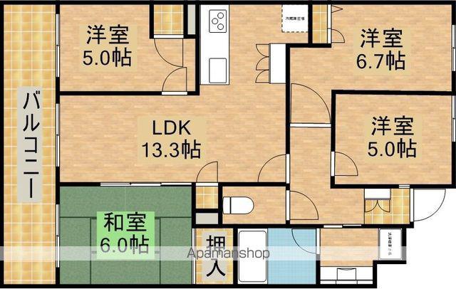 ナイスサンソレイユ浜松入野(3LDK/4階)の間取り写真