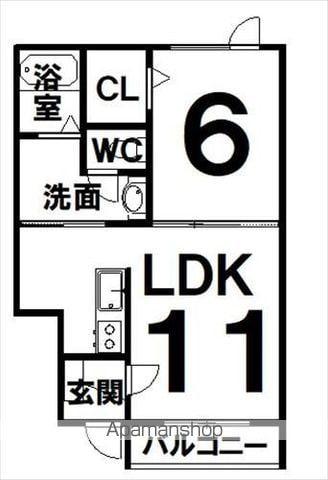 ARKAS(1LDK/2階)の間取り写真