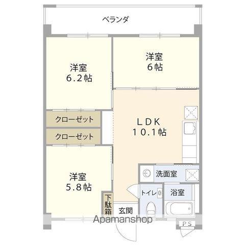 ラ・ポール(3LDK/3階)の間取り写真