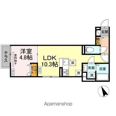 中野区鷺宮3丁目PJ(1LDK/1階)の間取り写真