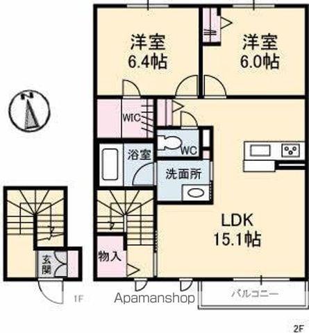 シャーメゾンATO Ⅰ棟(2LDK/2階)の間取り写真