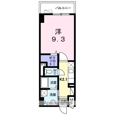 アメニティ万代(1K/8階)の間取り写真