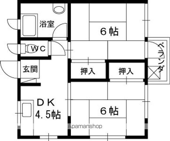 青葉ハイツ(2DK/2階)の間取り写真