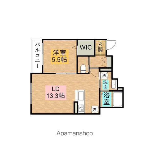 アペルト(1LDK/1階)の間取り写真