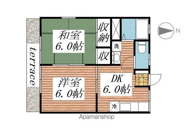 タワーズ黒崎A棟(2DK/1階)の間取り写真