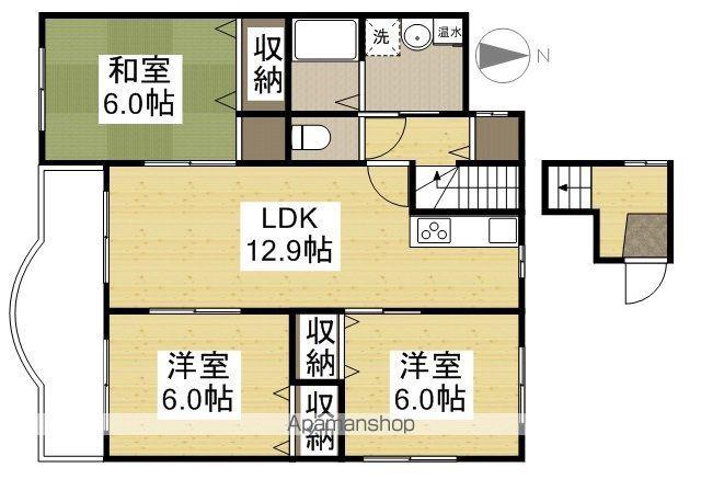 ガーデン津島Ⅱ(3LDK/2階)の間取り写真