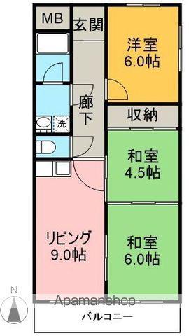 しのはらハイツ(3LDK/2階)の間取り写真