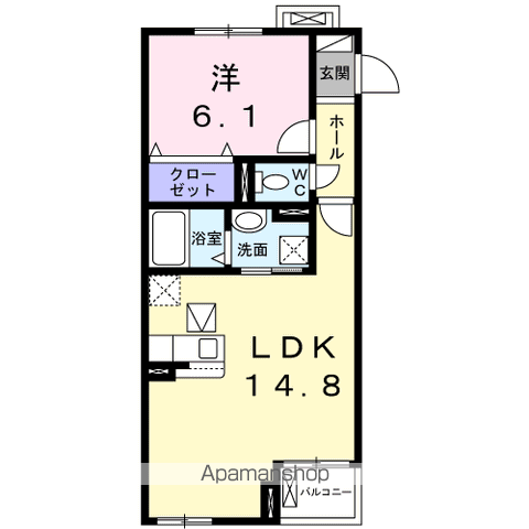 N・Sグランデ(1LDK/1階)の間取り写真
