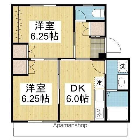 アルト堀江4号棟(2DK/5階)の間取り写真