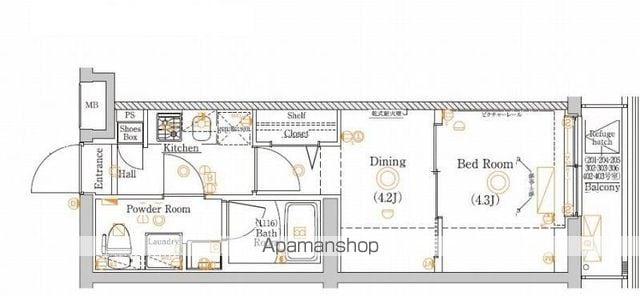 ラフィスタ大山(2K/1階)の間取り写真