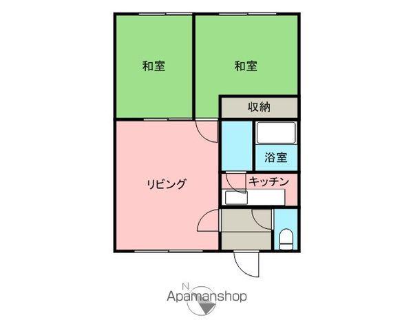 第5竹道ハイツ(2LDK/2階)の間取り写真