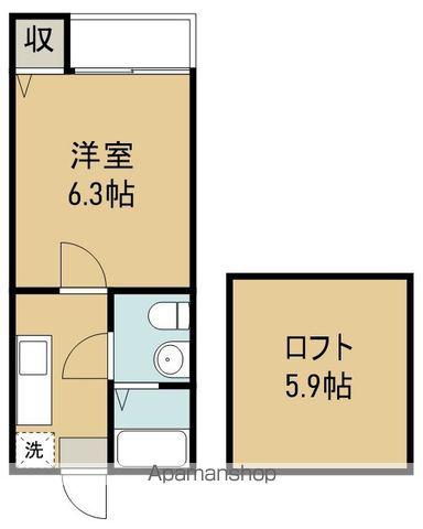 メゾン東仙台(1K/1階)の間取り写真