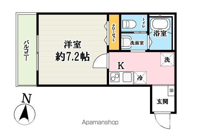 キャメル吉川美南4 西棟(1K/3階)の間取り写真