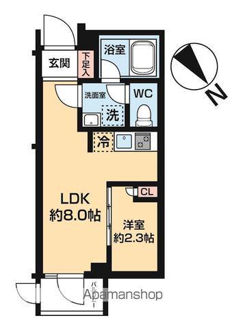 ハーモニーレジデンス中野若宮(1LDK/1階)の間取り写真