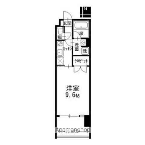 弥富通ライズ(1K/6階)の間取り写真