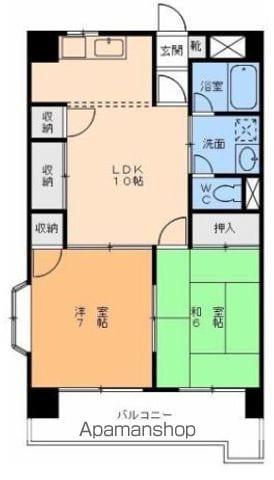 Mホーナー山越(2LDK/3階)の間取り写真