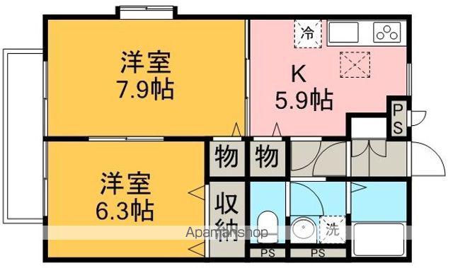 コンフォートフォレスト(2K/1階)の間取り写真