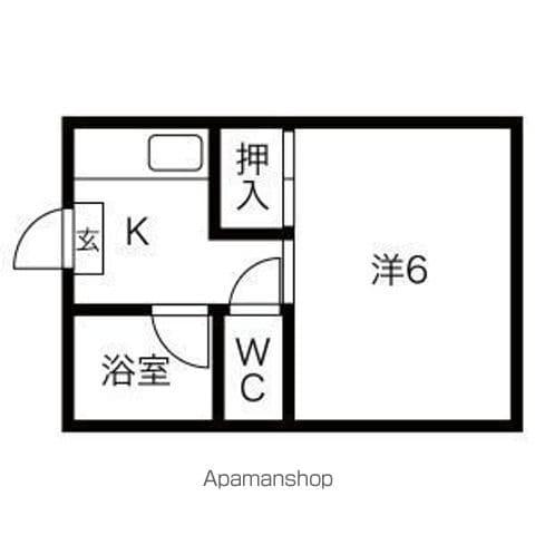 カルチェラタン(1K/2階)の間取り写真