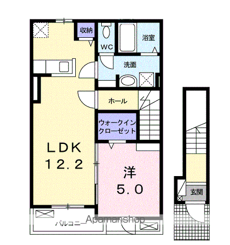 プランドール Ⅰ(1LDK/2階)の間取り写真
