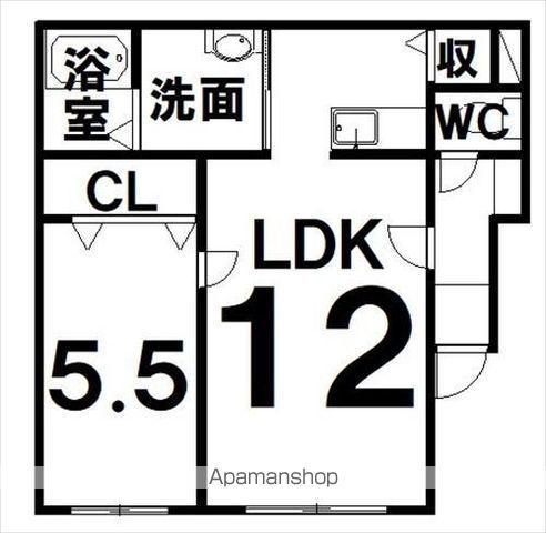ラ・シャンブル(1LDK/1階)の間取り写真