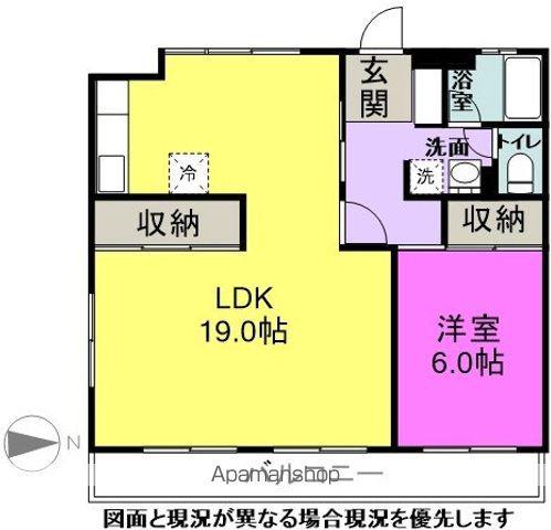 コア石芝(1LDK/2階)の間取り写真