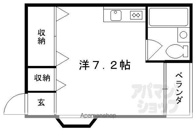 フラットユー(ワンルーム/2階)の間取り写真