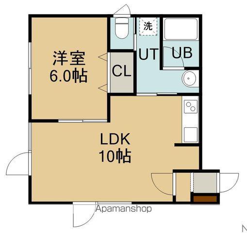 ラパンルージュ(1LDK/2階)の間取り写真