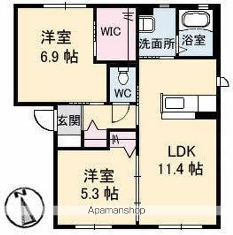 サンフィット(2LDK/1階)の間取り写真