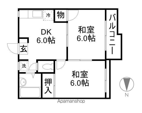 タウニィピア(2DK/1階)の間取り写真