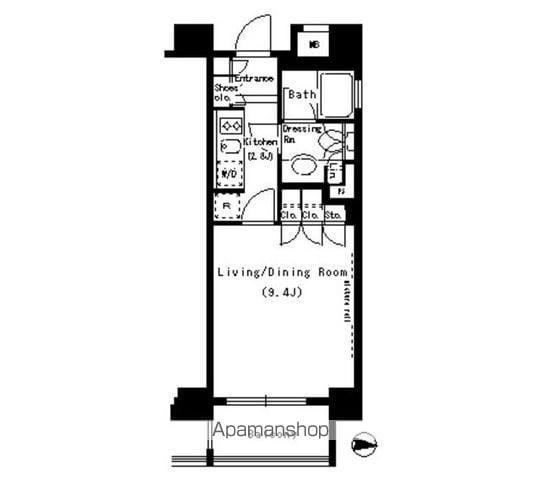 パークアクシス浜松町(1K/5階)の間取り写真
