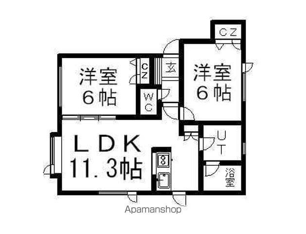 サニーハイツ(2LDK/1階)の間取り写真