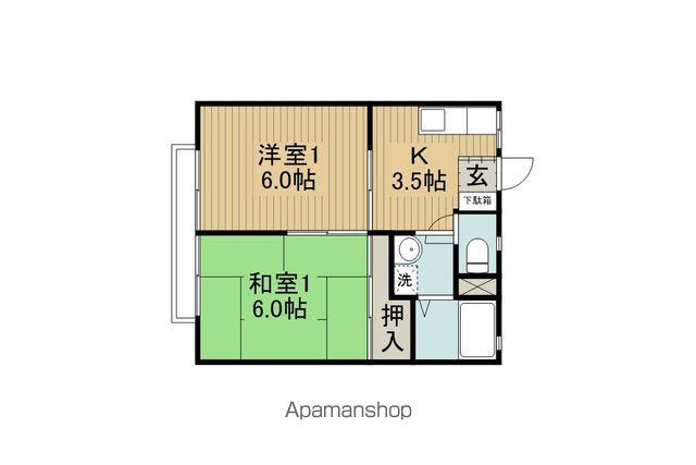 パナハイツF(2K/2階)の間取り写真
