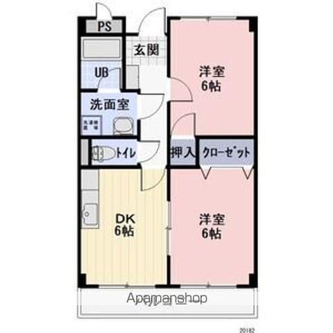 LIMPIAアメニティヒルズ・こいわい(2DK/4階)の間取り写真