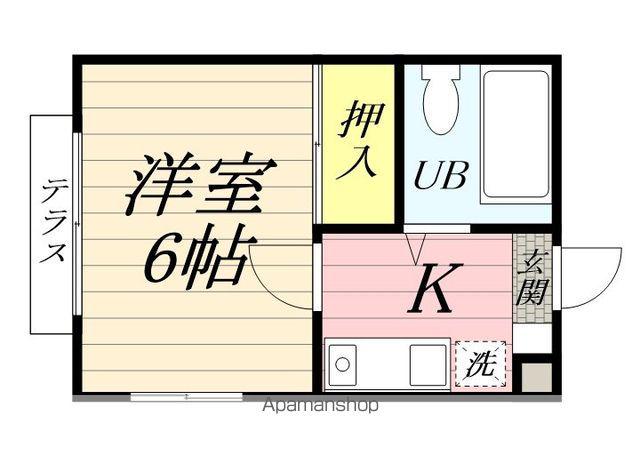 パーシー元町(1K/2階)の間取り写真