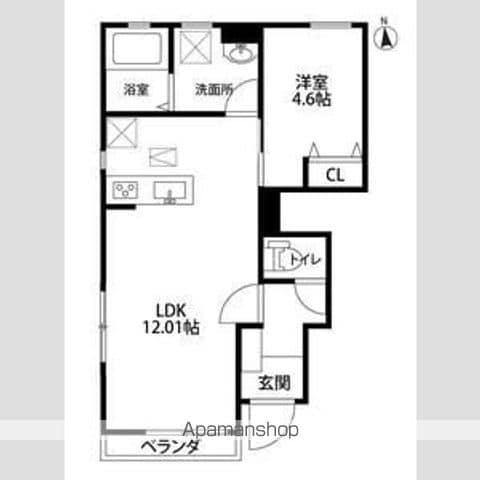 リーブルファイン鷹居(1LDK/1階)の間取り写真