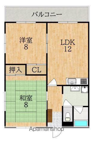 メゾンフルール(2LDK/2階)の間取り写真