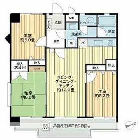 ライオンズガーデン輝国(3LDK/3階)の間取り写真