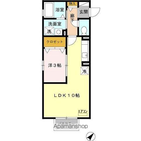 パークサイドK(1LDK/1階)の間取り写真